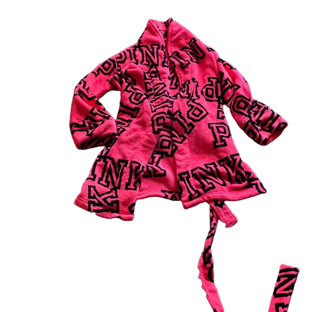 Victoria’s Secret PINK Logo Fleece Robe SIZE XS